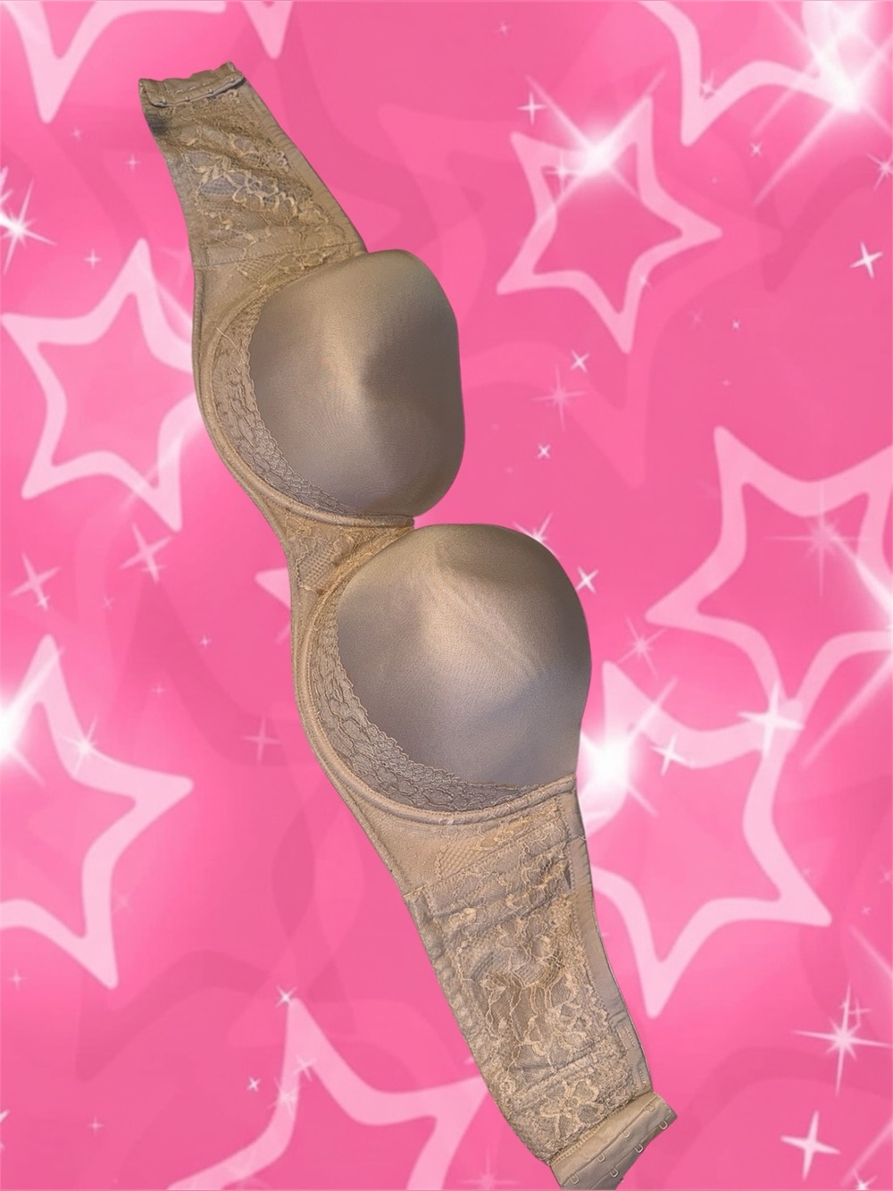 Torrid Strapless Push-Up Smooth Bra - Beige Lace 44G ✨